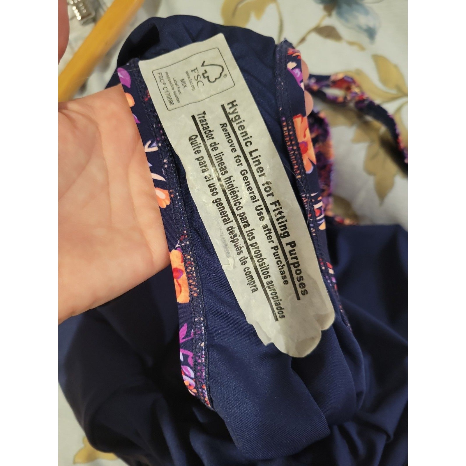 Nwt Lands' End Tummy Control One Piece Swimsuit Paisley Purple Size L Floral — image 7 of 8